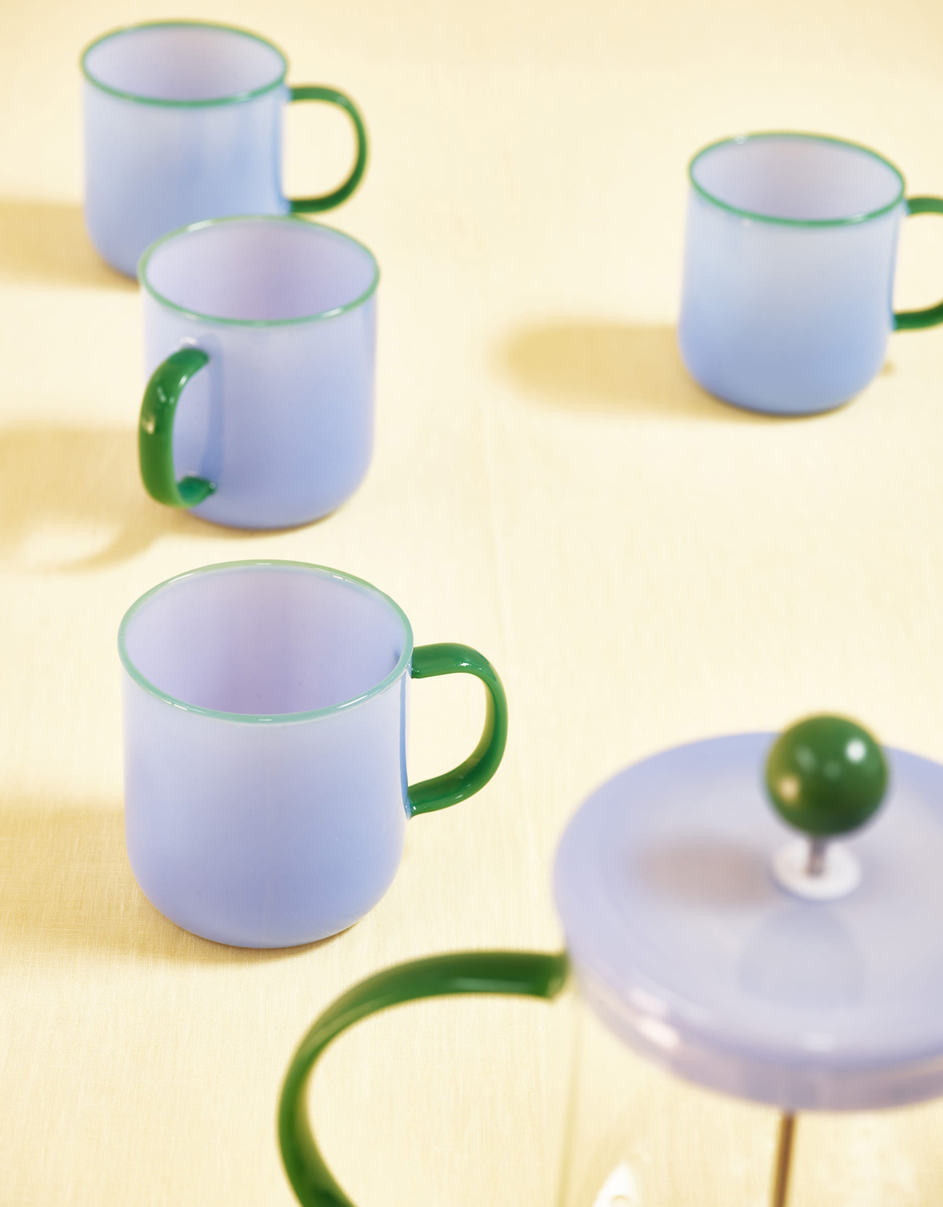 Remy Blue & Green Glass Mugs Set of Two